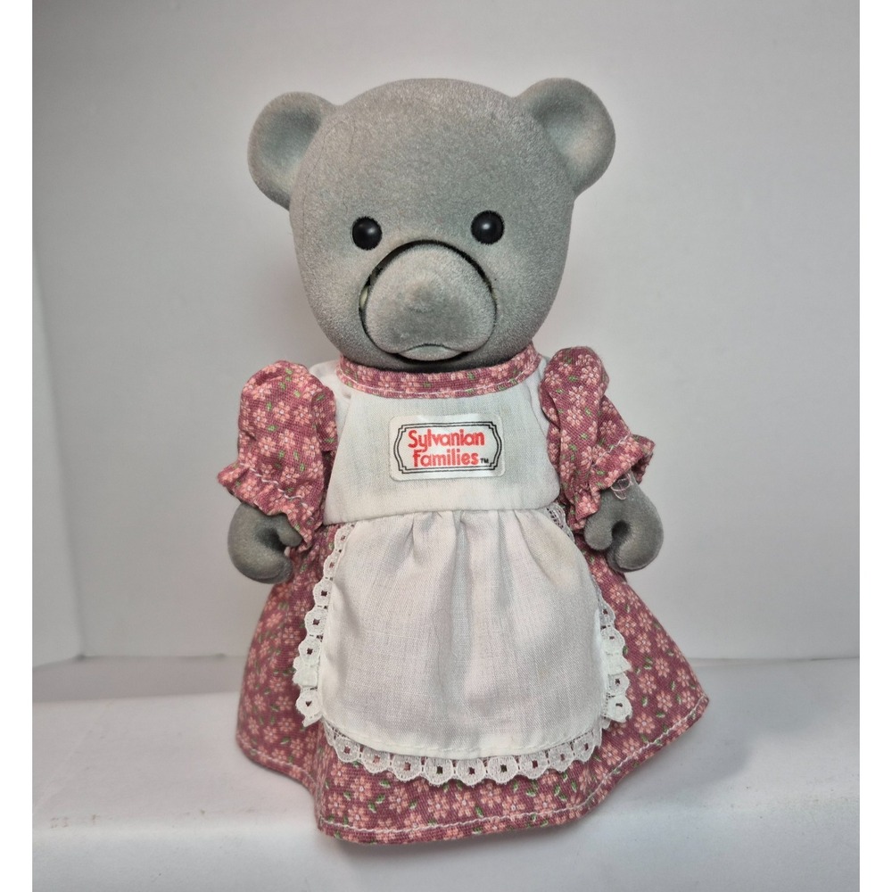 VTG Sylvanian Families Storyteller Bear 80s Tomy 7" Toy Girl Working See VIDEO
